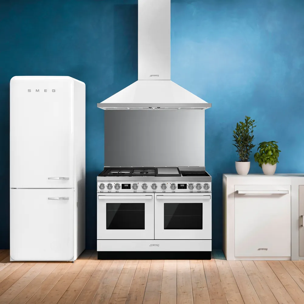 SMEG תנור משולב דו תאי 120 ס"מ עם כיריים גז+אינדוקציה ניקוי פירוליטי ובישול באדים צבע לבן תוצרת SMEG דגם CPF120IGMPWH — תמונה 3